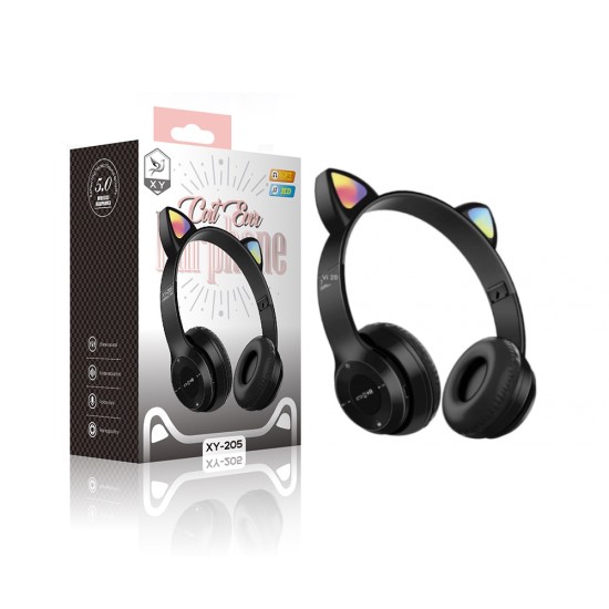 CAT EAR BLUETOOTH HEADPHONE WIRELESS XY-205 BLACK CAT EAR BLUETOOTH HEADPHONE WIRELESS XY-205 BLACK